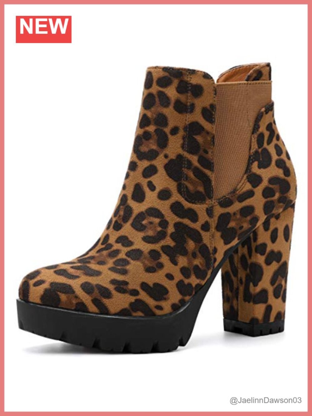 Chunky High Heel Platform Ankle Boots Chelsea Faux Leather